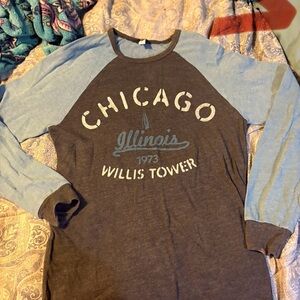 Source Unknown Chicago Graphic Long Sleeve Shirt - Blue and Black